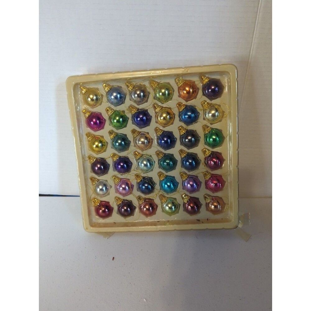 36 Vintage Small 1 Inch Tree Ball Ornaments Christmas Japan